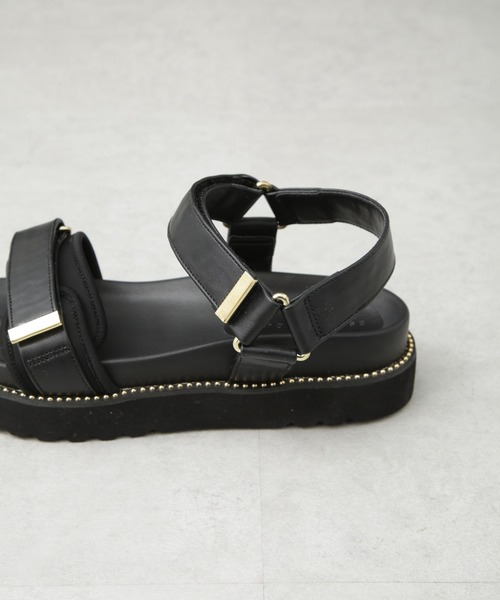 NANO universe(ナノユニバース)の「ベルトプラットフォームサンダル(サンダル・レディース・ブラック/ベージュ・37/36/38)」の9枚目の写真