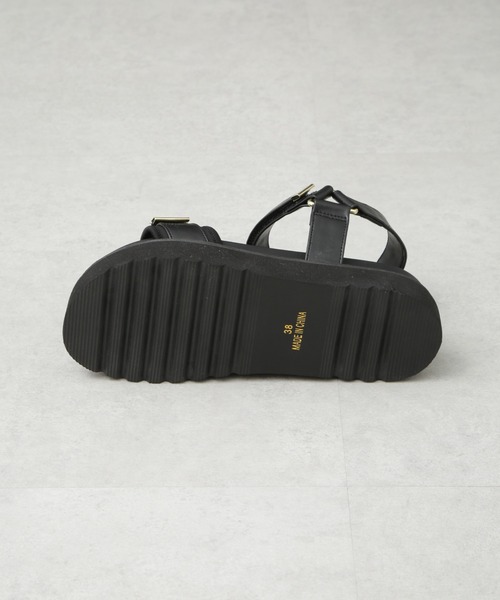 NANO universe(ナノユニバース)の「ベルトプラットフォームサンダル(サンダル・レディース・ブラック/ベージュ・37/36/38)」の7枚目の写真