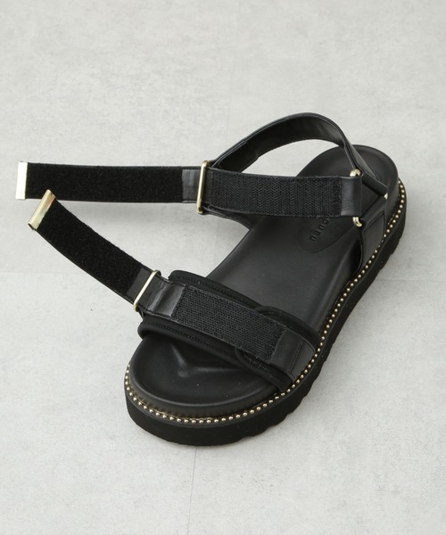 NANO universe(ナノユニバース)の「ベルトプラットフォームサンダル(サンダル・レディース・ブラック/ベージュ・37/36/38)」の12枚目の写真