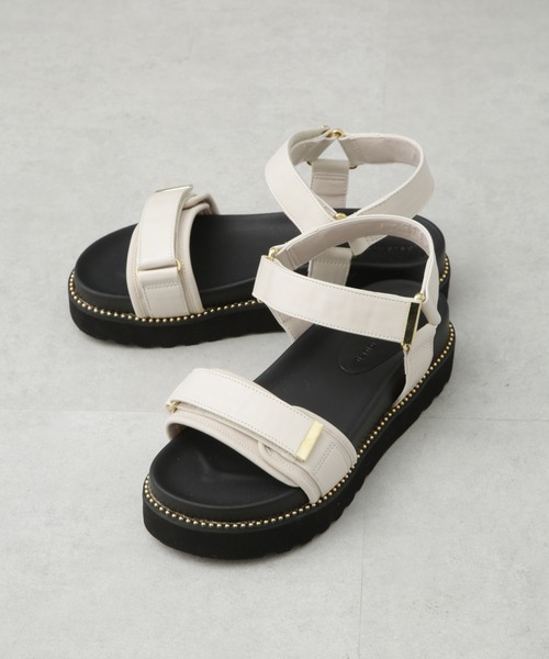 NANO universe(ナノユニバース)の「ベルトプラットフォームサンダル(サンダル・レディース・ブラック/ベージュ・37/36/38)」の3枚目の写真