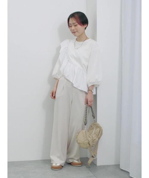 Samansa Mos2 blue(サマンサモスモスブルー)の「ストレートパンツ(セットアップ可)(その他パンツ・レディース・カーキ/ライトベージュ/ベージュ/チャコールグレー・F)」の13枚目の写真
