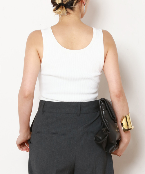 EVERYDAY I LIKE.（エヴリディアイライク）の「*Eloise タンクトップ（ニット/セーター・レディース・ブラック/ホワイト・FREE）」の3枚目の写真