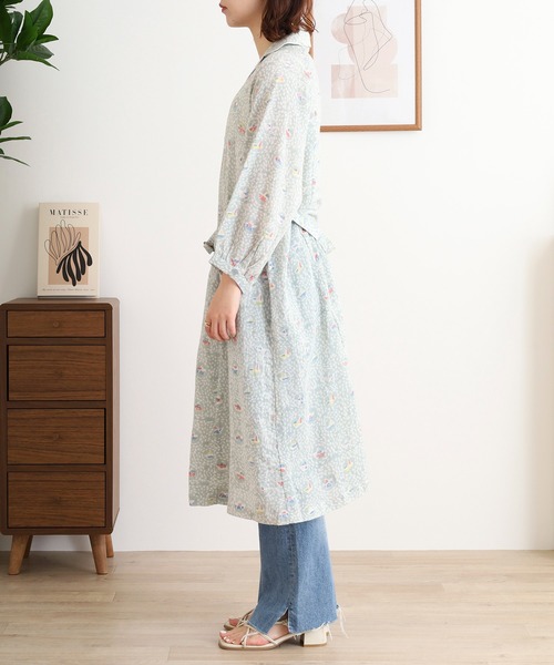 KILKI(キルキー)の「kilki ブロックヨット柄ベルテッドワンピース(シャツワンピース・レディース・スモーキーグリーン系/ブルー系・F)」の10枚目の写真