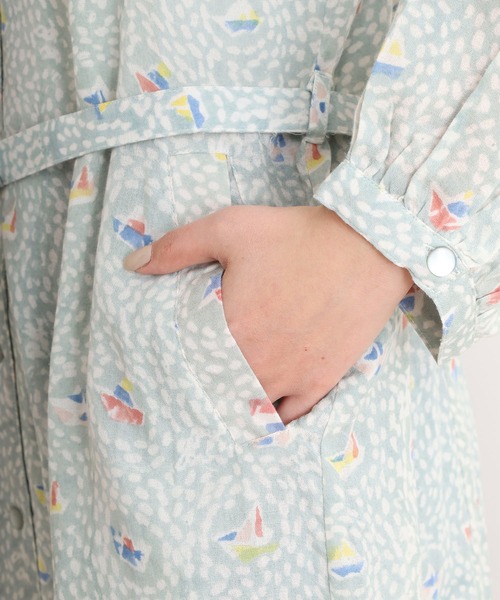 KILKI(キルキー)の「kilki ブロックヨット柄ベルテッドワンピース(シャツワンピース・レディース・スモーキーグリーン系/ブルー系・F)」の15枚目の写真