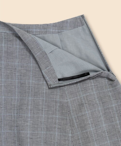 BROOKS BROTHERS（ブルックスブラザーズ）の「リネン／コットン　グレンチェック　フレアスカート（スカート・レディース・グレー・0/2/4/6/8）」の3枚目の写真