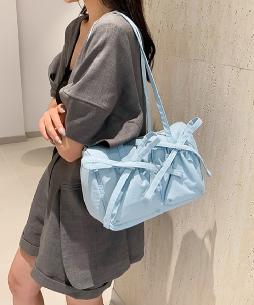 mebole(メボレ)の「ポケットリボンショルダーバッグ(ショルダーバッグ・レディース・ピンク/ブルー/ブラック/アイボリー・FREE)」の10枚目の写真