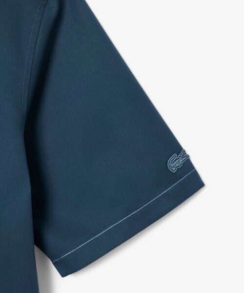 【LACOSTE】シルクブレンドネームパッチボタンダウンシャツ ラコステ LACOSTE シルクブレンドネームパッチボタンダウン