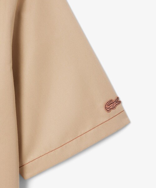 LACOSTE（ラコステ）の「配色ステッチ シルクブレンド ネームパッチボタンダウン 半袖シャツ（シャツ/ブラウス・メンズ・グレイッシュブルー/ブラウン/ダークブルー・38/39/40/41）」の20枚目の写真