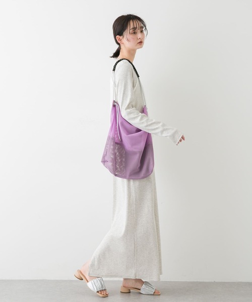 SENSE OF PLACE by URBAN RESEARCH（センスオブプレイスバイアーバンリサーチ）の「パラコードハンドルメッシュバッグ（ショルダーバッグ・レディース・ブラック/ライトピンク・ONE）」の7枚目の写真