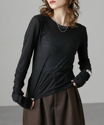 Soiunique | 袖シャーリングシアートップス　［Soiunique］(Tシャツ/カットソー)