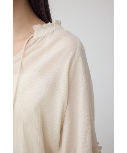 AZUL by moussy(アズールバイマウジー)の「コットンボイルパフスリーブブラウス(シャツ/ブラウス・レディース・チャコールグレー/アイボリー/ピンク・FREE)」の12枚目の写真