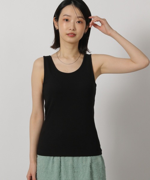 LAKOLE（ラコレ）の「テレコタンクトップ / 291768（タンクトップ・レディース・その他2/その他1/ブラック/オフホワイト・FREE）」の2枚目の写真