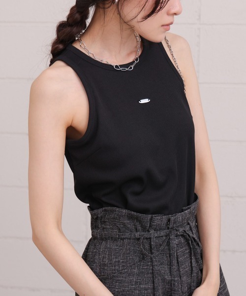 Bab（バブ）の「ロゴプレート付アメスリタンクトップ（タンクトップ・レディース・アイボリー/ブラック/オレンジ/モカ・FREE）」の3枚目の写真