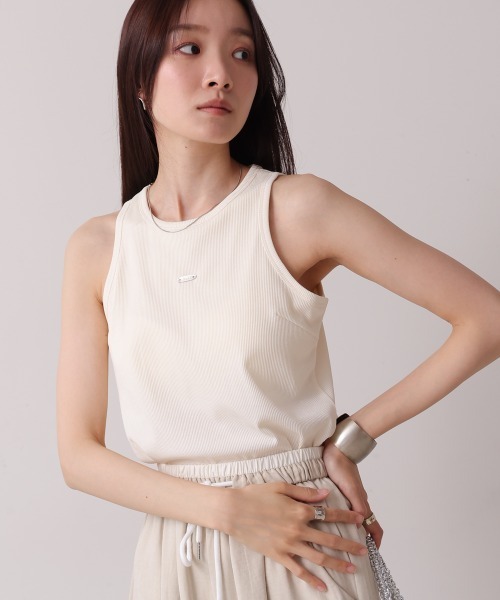 Bab（バブ）の「ロゴプレート付アメスリタンクトップ（タンクトップ・レディース・アイボリー/ブラック/オレンジ/モカ・FREE）」の5枚目の写真