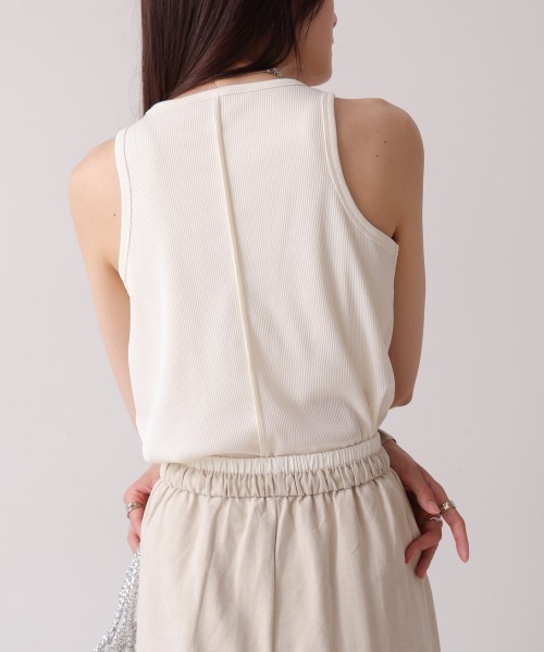 Bab（バブ）の「ロゴプレート付アメスリタンクトップ（タンクトップ・レディース・アイボリー/ブラック/オレンジ/モカ・FREE）」の13枚目の写真