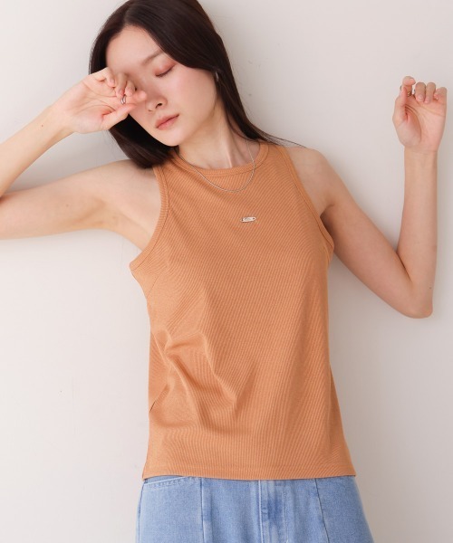 Bab（バブ）の「ロゴプレート付アメスリタンクトップ（タンクトップ・レディース・アイボリー/ブラック/オレンジ/モカ・FREE）」の14枚目の写真