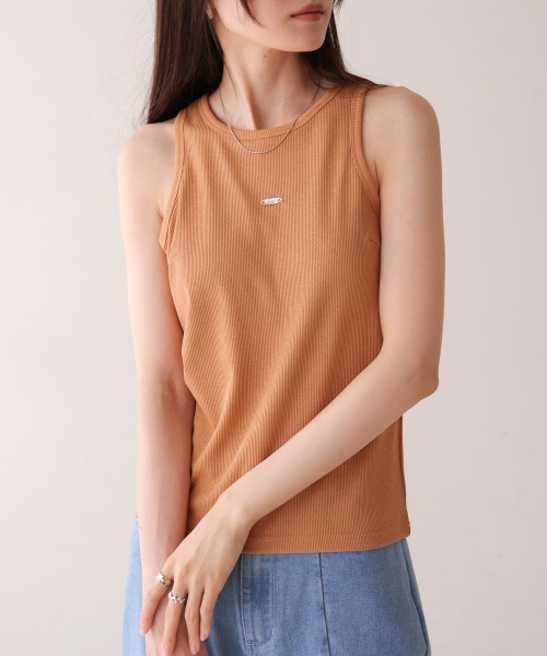 Bab（バブ）の「ロゴプレート付アメスリタンクトップ（タンクトップ・レディース・アイボリー/ブラック/オレンジ/モカ・FREE）」の15枚目の写真