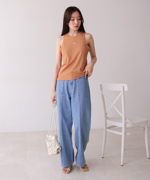 Bab（バブ）の「ロゴプレート付アメスリタンクトップ（タンクトップ・レディース・アイボリー/ブラック/オレンジ/モカ・FREE）」の16枚目の写真