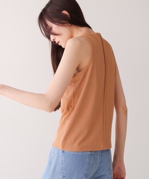 Bab（バブ）の「ロゴプレート付アメスリタンクトップ（タンクトップ・レディース・アイボリー/ブラック/オレンジ/モカ・FREE）」の21枚目の写真