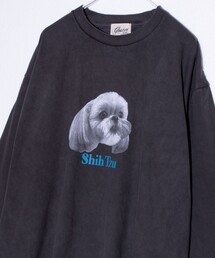 GLOSTER | 【GLOSTER/グロスター】DOG&CAT 犬猫プリント ピグメント プリントロンT 長袖Tシャツ(Tシャツ/カットソー)