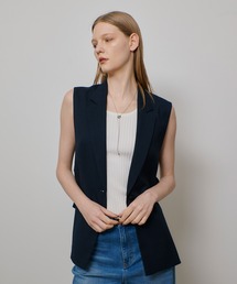 新品タグ付き　allureville　ミドル丈ジレ　ドレープ　フレアジレ 新品タグ付き allureville ミドル丈ジレ ドレープ フレアジレ