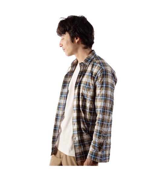 Foxfire(フォックスファイヤー)の「Cシールドサーフェスチェックシャツ(シャツ/ブラウス・メンズ・カーキ/ライトグリーン・S/M/L/XL)」の3枚目の写真