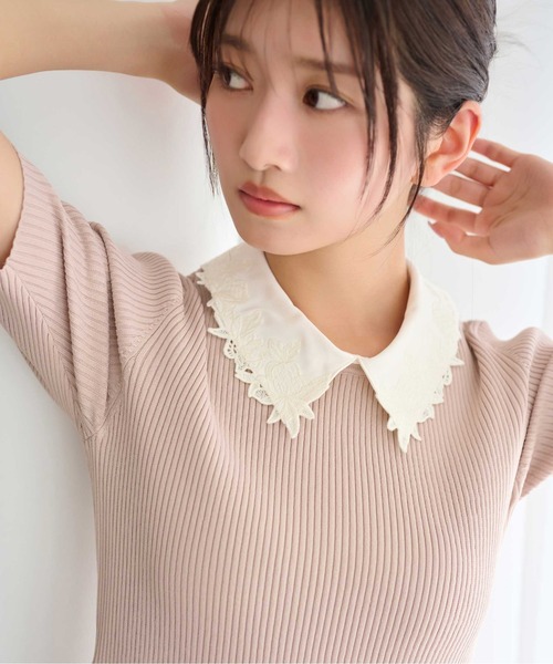 JILL by JILL STUART｜シアーギャザースリーブニットワンピース