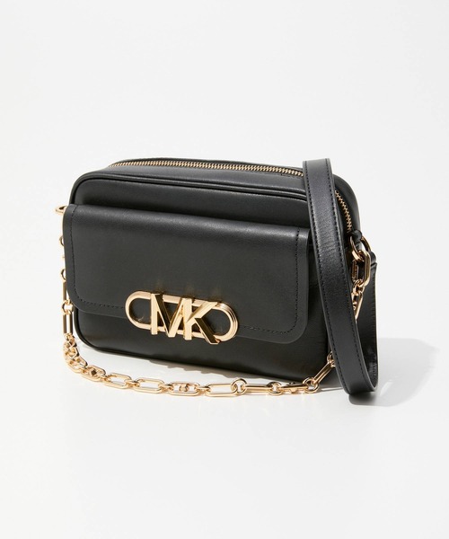 MICHAEL KORS(マイケルコース)の「MICHAEL KORS Parker Medium Leather Crossbody Bag マイケルコース パーカー ミディアム レザー クロスボディバッグ(ショルダーバッグ・レディース・ブラック/ベージュ系その他/ベージュ系その他2・FREE)」の2枚目の写真