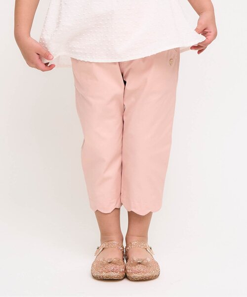 apres les cours（アプレレクール）の「【接触冷感】ひんやり裾スカラップ/7days Style pants（デニムパンツ・キッズ・インディゴブルー/イエロー/ピンク・80/90/100/110/120/130/140）」の3枚目の写真