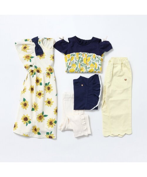 apres les cours（アプレレクール）の「【接触冷感】ひんやり裾スカラップ/7days Style pants（デニムパンツ・キッズ・インディゴブルー/イエロー/ピンク・80/90/100/110/120/130/140）」の7枚目の写真