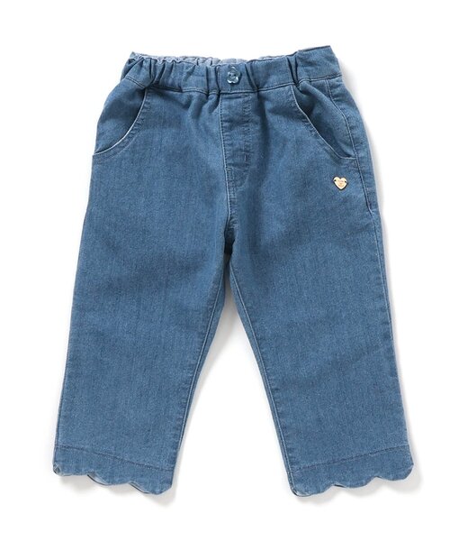 apres les cours（アプレレクール）の「【接触冷感】ひんやり裾スカラップ/7days Style pants（デニムパンツ・キッズ・インディゴブルー/イエロー/ピンク・80/90/100/110/120/130/140）」の10枚目の写真