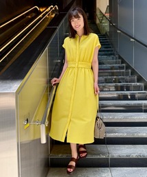 INED | ギンガムサッカー ウエストギャザーワンピース(ワンピース)