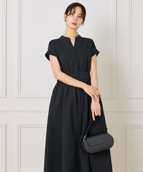 INED（イネド）の「ギンガムサッカー ウエストギャザーワンピース（ワンピース・レディース・イエロー/その他12/ブラック・9号/7号）」の2枚目の写真