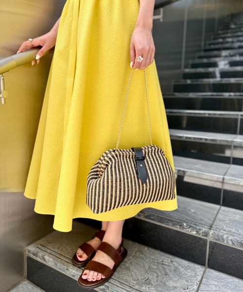 INED（イネド）の「ギンガムサッカー ウエストギャザーワンピース（ワンピース・レディース・イエロー/その他12/ブラック・9号/7号）」の6枚目の写真