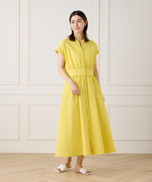 INED（イネド）の「ギンガムサッカー ウエストギャザーワンピース（ワンピース・レディース・イエロー/その他12/ブラック・9号/7号）」の10枚目の写真