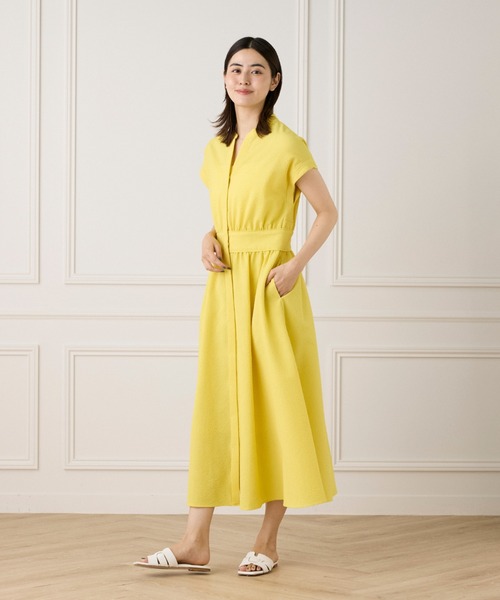 INED（イネド）の「ギンガムサッカー ウエストギャザーワンピース（ワンピース・レディース・イエロー/その他12/ブラック・9号/7号）」の11枚目の写真