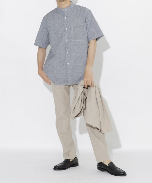 URBAN RESEARCH ROSSO MEN(アーバンリサーチロッソメン)の「『防シワ』『XLサイズあり』ハイパフォーマンスリネンバンド半袖シャツ(シャツ/ブラウス・メンズ・ブラック/ネイビー/ベージュ/ホワイト/カーキ/ストライプ/チェック・LARGE/X-LARGE/SMALL/MEDIUM)」の8枚目の写真