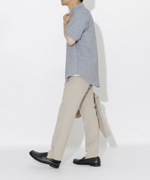 URBAN RESEARCH ROSSO MEN(アーバンリサーチロッソメン)の「『防シワ』『XLサイズあり』ハイパフォーマンスリネンバンド半袖シャツ(シャツ/ブラウス・メンズ・ブラック/ネイビー/ベージュ/ホワイト/カーキ/ストライプ/チェック・LARGE/X-LARGE/SMALL/MEDIUM)」の9枚目の写真