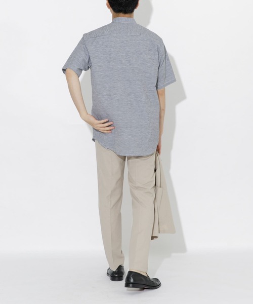 URBAN RESEARCH ROSSO MEN(アーバンリサーチロッソメン)の「『防シワ』『XLサイズあり』ハイパフォーマンスリネンバンド半袖シャツ(シャツ/ブラウス・メンズ・ブラック/ネイビー/ベージュ/ホワイト/カーキ/ストライプ/チェック・LARGE/X-LARGE/SMALL/MEDIUM)」の10枚目の写真