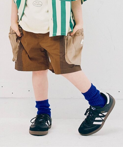 p.premier(ピードットプルミエ)の「マルチカラーサイドポケットハーフパンツ(その他パンツ・キッズ・ブラウン/ピンク/レインボー/ブラック・80/90/100/110/120/130/140)」の3枚目の写真
