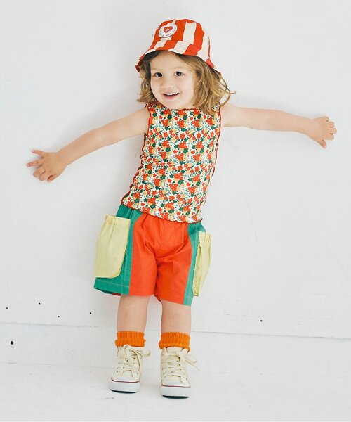 p.premier(ピードットプルミエ)の「マルチカラーサイドポケットハーフパンツ(その他パンツ・キッズ・ブラウン/ピンク/レインボー/ブラック・80/90/100/110/120/130/140)」の10枚目の写真