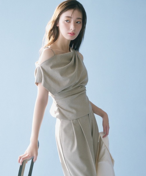 SNIDEL（スナイデル）の「ワイドロングパンツ（その他パンツ・レディース・グレー/その他/ライトベージュ・0/1）」の5枚目の写真