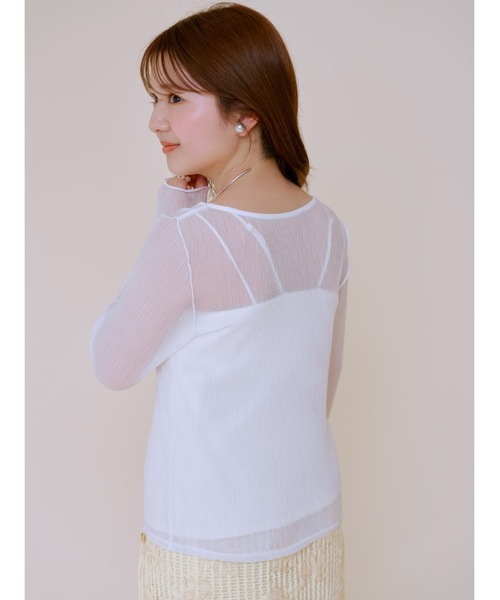 COHINA(コヒナ)の「ブライトシアープリーツトップス 【低身長・小柄女性】(Tシャツ/カットソー・レディース・ホワイト/グレー/ブルー/ピンク/ブラック・ONE SIZE)」の11枚目の写真