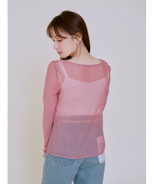 COHINA(コヒナ)の「ブライトシアープリーツトップス 【低身長・小柄女性】(Tシャツ/カットソー・レディース・ホワイト/グレー/ブルー/ピンク/ブラック・ONE SIZE)」の8枚目の写真