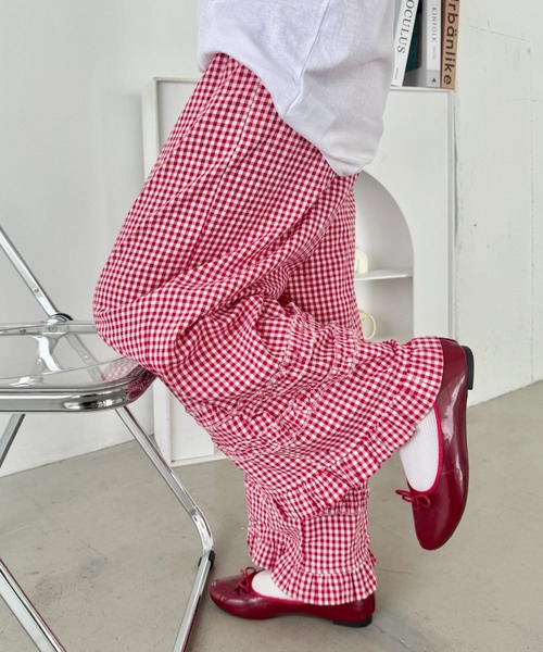 SOLLON.（ソルロン）の「ギンガムチェック/ドットフリフリパンツ（その他パンツ・レディース・レッド/ブラック/ブラック系その他/ホワイト系その他/ブルー・FREE）」の12枚目の写真