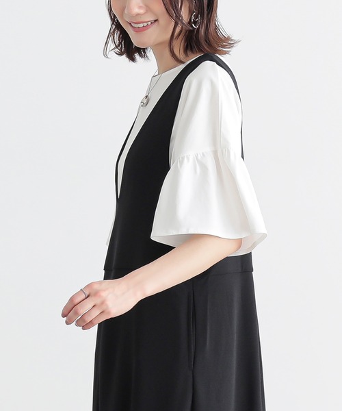 n'OrLABEL(ノアールレーベル)の「【接触冷感】袖フレアカットソー(Tシャツ/カットソー・レディース・ブラック/コーラル/オフホワイト・FREE)」の13枚目の写真