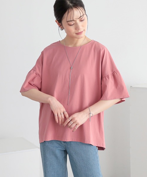 n'OrLABEL(ノアールレーベル)の「【接触冷感】袖フレアカットソー(Tシャツ/カットソー・レディース・ブラック/コーラル/オフホワイト・FREE)」の18枚目の写真