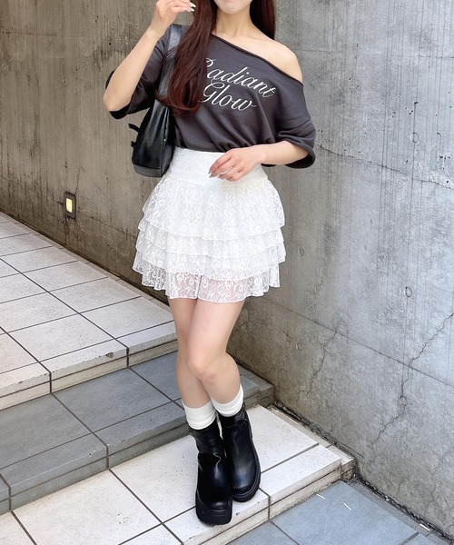 INGNI（イング）の「ワンショルスウェットロゴトップス（Tシャツ/カットソー・レディース・グレー/チャコールグレー/オートミール/カモフラージュ・M）」の7枚目の写真