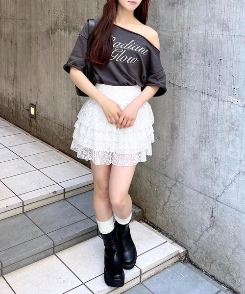 INGNI（イング）の「ワンショルスウェットロゴトップス（Tシャツ/カットソー・レディース・グレー/チャコールグレー/オートミール/カモフラージュ・M）」の8枚目の写真