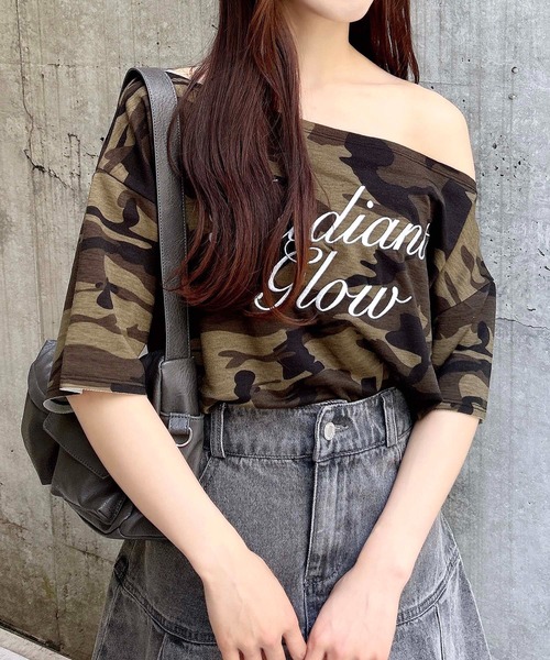 INGNI（イング）の「ワンショルスウェットロゴトップス（Tシャツ/カットソー・レディース・グレー/チャコールグレー/オートミール/カモフラージュ・M）」の18枚目の写真